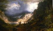 Albert Bierstadt A Storm in the Rocky Mountains painting